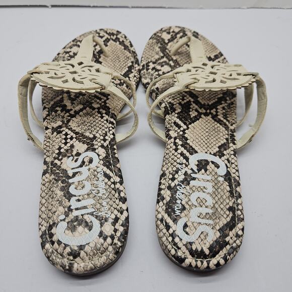 Sam Edelman Circus Cherri Snakeskin Medallion Thong Flip Flip Sandals Shoes 9.5M - Picture 4 of 6